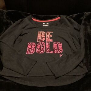 Old Navy Kids Long Sleeve Tee - Black with Pink 'Be Bold' Design